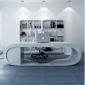 Escritorio Ejecutivo de Oficina de Lujo Estilo Antiguo, Mesa Grande para CEO, Mesa de Melamina - Product Image 3