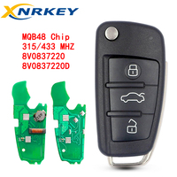 Llave de Coche Inteligente/Semi-Inteligente XNRKEY de 3 Botones con Chip MQB48 de 433Mhz para Audi A1 A3 S3 Q3 2012-2019 FCC: 8V0837220 8V0837220D