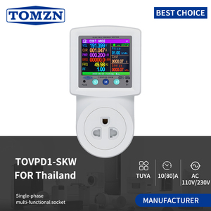 Tomzn SKW ปลั๊กไฟ WiFi Tuya ป้องกันแรงดันไฟฟ้าในปัจจุบัน AC 220V 16A ปรับได้พร้อมตัวจับเวลาวัด PE 3ขาพร้อม PE - Product Image 2