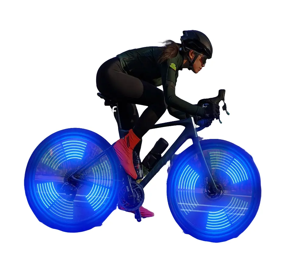 Moto calda luce per raggi leggeri impermeabile MTB equilibrio bicicletta LED pneumatico pneumatico Flash luci colorate per bici luce Led
