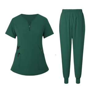 Women's <b>Scrub</b> <b>Set</b> Moisture Wicking Knitted Hospital Uniforms Split <b>Set</b> For Nursing And Medical Use - Product Image 2