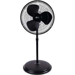 Alera Modern 16\" 3-Speed Oscillating Pedestal <b>Stand</b> <b>Fan</b> with Remote Control Black Metal Plastic 18\" US Plug CB Certified - Product Image 1