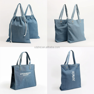 Hot Sale Design Recycle <strong>Bolso</strong> Vaquero Women Shoulder <strong>Denim</strong> Tote Bag Custom Cotton Canvas Shopping Tote Bags with Custom Printed - Product Image 6