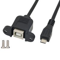 Câble de données USB 2.0 en cuivre pur OEM/ODM, USB Type B mâle vers femelle avec adaptateur de montage sur panneau pour imprimante, terminal de point de vente, scanner
