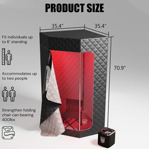 Sauna de Luz Roja con Vapor de 3L, Bañera de Hielo para Terapia de Frío, Sistema de Sauna Inteligente y Terapia de Frío para Deportistas y Adultos en Casa - Product Image 4