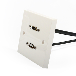 <span class=keywords><strong>Plaque</strong></span> murale multimédia 86*86mm Royaume-Uni avec câbles USB 2.0 en plastique ABS - Product Image 2