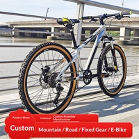 Vélo de montagne 24 pouces modèle K240 en alliage d'aluminium, 9 vitesses, dérailleur arrière, freins à disque avant/arrière, fourche rigide