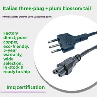 Italienischer Dreipoliger T-förmiger Sternförmiger Netzstecker Kabelstecker Stromkabelverbinder für Elektrische Geräte IMQ