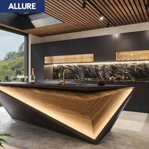 Allure MDF Panneau de particules durable Fabricants de stockage <span class=keywords><strong>d</strong></span>'îlots laqués Armoire de <span class=keywords><strong>cuisine</strong></span> design de luxe en bois - Product Image 1
