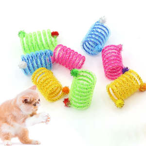 Wholesale Eco-Friendly Modern Interactive <b>Toys</b> Pet Supplies Swirling Shape <b>Spring</b> Color Elastic Hose <b>Cat</b> <b>Toy</b> Plastic - Product Image 1