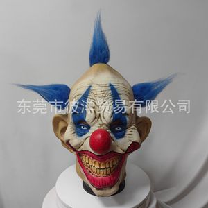 Máscara de Payaso con Nariz Roja y Pelo Azul, Material de Emulsión, Accesorio para Disfraz de Halloween, Cubrecara Divertido, Cosplay, Gorro - Product Image 2