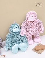 Jouet en peluche singe de dessin animé en chenille courte absorbante, multifonctionnel, durable et tendance, rembourré en coton PP