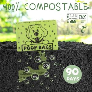 Sacs à déjections canines 150 unités, étanches, en amidon de maïs, écologiques, compostables, faciles à ouvrir, pour la collecte des déchets. - Product Image 2