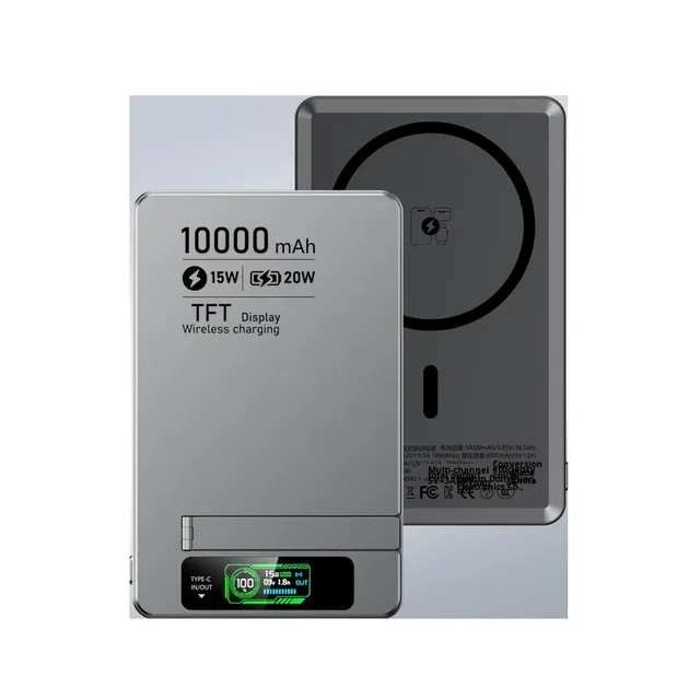 New Ultra-Thin Alloy Wireless Magnetic for Certified 20W Fast Charging 3-in-1 Mobile Power Bank Model Q1/Q2