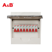 Kotak Distribusi Pemasangan Permukaan Seri A&B MS 8 Jalur IP40 ABS/PC Panel Listrik Pemutus Sirkuit MCB 240/415V 100A