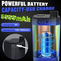Douche portable pour le camping, pompe de douche extérieure rechargeable 6000 mAh avec affichage numérique intelligent et écran LED