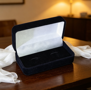 Caja de Embalaje de Joyería de Terciopelo Larga de Lujo, Caja de Regalo de Franela Negra con Forro de Seda Blanca para Gemelos y Pasadores de Corbata, Venta al por Mayor - Product Image 6
