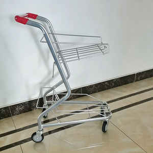 Chariot de courses en fil métallique pour supermarché, 340L, grande capacité, robuste, roues pivotantes silencieuses, kit pour usage en magasin d'alimentation et de détail - Product Image 1