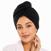 Custom logo Microfibre Hair Towels Eco-friendly Material Black Hair Towel Turban Quick Dry Towels