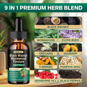 ملحق دعم صحة القناة الهضمية قطرات سائلة صبغة خشب الجوز الأسود مع القرنفل والقرع والأوريجانو والكركم والقشطة الشائكة بربارين - Product Image 3