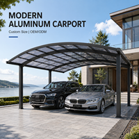 Abri de voiture en aluminium sur mesure avec toit en polycarbonate, abri de stationnement extérieur pour véhicules, design imperméable, fabricant