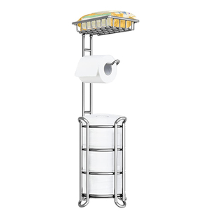 Premium Quality Floor Free Standing <strong>Toilet</strong> Tissue Paper Roll Storage Holders <strong>Wipes</strong> <strong>Dispenser</strong> With Shelf for Bathroom - Product Image 5