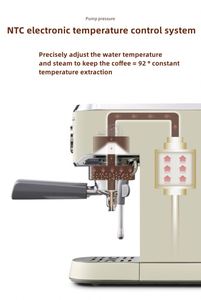 Medidor <span class=keywords><strong>de</strong></span> presión visual, máquina <span class=keywords><strong>de</strong></span> café expreso, palanca italiana, café <span class=keywords><strong>de</strong></span> estilo Retro, uso doméstico, restaurantes, hoteles, café usado - Product Image 2