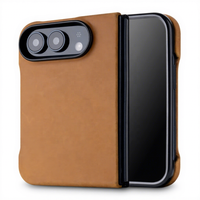 Étui à rabat en cuir Crazy Horse pour iPhone Duo, protection magnétique intégrale avec fenêtre transparente, logo personnalisé, vente en gros