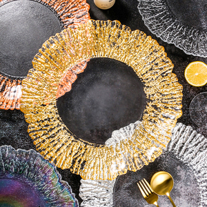 Assiettes de présentation dorées <span class=keywords><strong>Tuekey</strong></span> Reef pour mariages et réceptions - Product Image 1