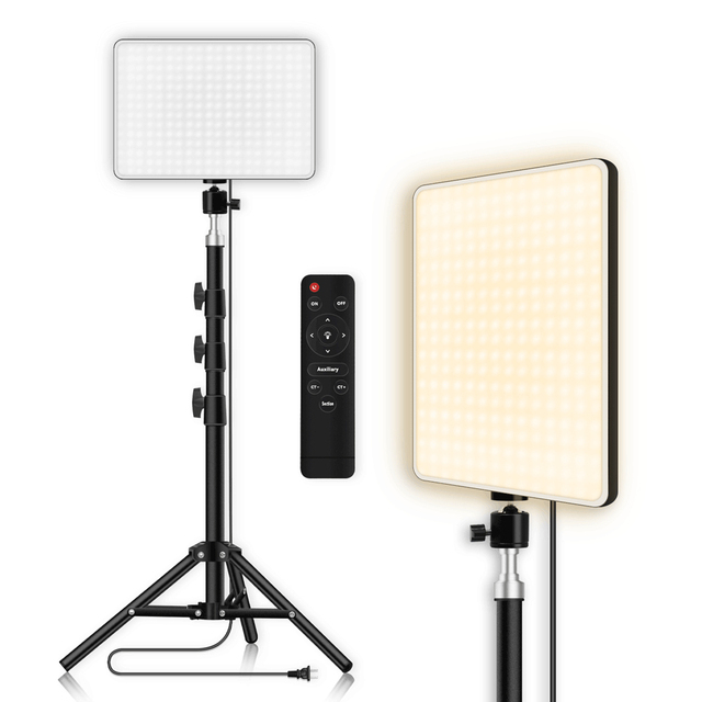 LED Video Panel Light with Remote Control, Dimmable Photo Studio Live Photography Fill Lamp Adjustable Color Temperature M24