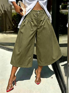 Produit Tendance 2026 – Pantalon Capri Décontracté Taille Haute Coupe Évasée pour Femme – Vente en Gros - Product Image 2