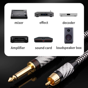 Cable de Audio Estéreo de 1/4 de Pulgada TS a Doble <span class=keywords><strong>RCA</strong></span>, Chapado en Oro, con Cubierta Trenzada Blindada - Product Image 6