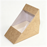 Boîte à sandwich de qualité alimentaire avec logo personnalisé, boîte à bolas de riz jetable en papier kraft avec fenêtre transparente