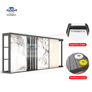 Nhà máy bán tùy chỉnh kích thước bảng điều chỉnh có thể điều chỉnh gạch ceramic hiển thị giá đá cẩm thạch thạch anh <span class=keywords><strong>Granite</strong></span> hiển thị đứng cho showroom hệ thống - Product Image 4