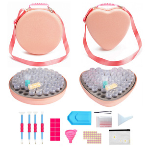 New Hot Vòng Hình Trái Tim Hộp 60 Khe Cắm EVA Lưu Trữ Trường Hợp Container Kim Cương Sơn Tổ Chức Mới Lưu Trữ Trường Hợp - Product Image 2