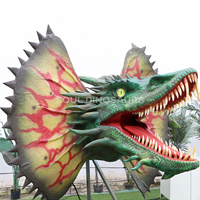 Tête de dragon animée réaliste personnalisée, tête de dragon occidental animatronique réaliste pour les parcs d'aventure pour enfants en intérieur/extérieur, les musées