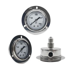 Aanpasbare Vloeibare Rvs Mbar Water Glycerine 10 Bar Hydraulische Olie Gevulde Psi Manometer - Product Image 4