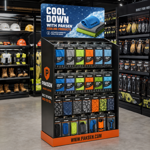 Expositor de Cartón Corrugado para Toallas Refrescantes, Productos Deportivos y de Camping - Product Image 2
