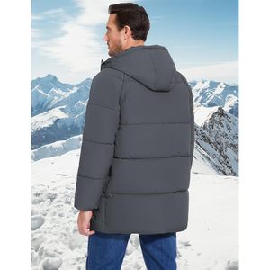 Men's Long Parka Winter Coat Hooded Puffer <b>Jacket</b> Heavy Warm Water Resistant Outerwear Cold Weather Wear - Product Image 3