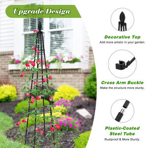 Enrejado de jardín Obelisk de torre alta para plantas trepadoras, planta de flor de vid, enrejado Ted <span class=keywords><strong>Baker</strong></span> <span class=keywords><strong>Chelsea</strong></span> con bolsa de cultivo - Product Image 4