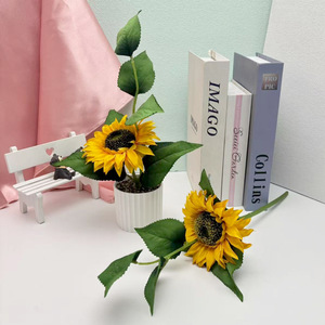 Bonsaï artificiel Paulon Sunflower de 34 cm de haut, plante en pot pour la décoration de la maison et des mariages - Product Image 1