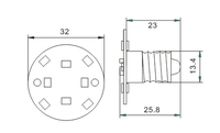 Parques temáticos de atracciones 32mm de diámetro E10 E14 LED Luces de punto de patio para decoración de carrusel