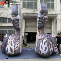 Sculpture de buste humain abstrait gonflable géant personnalisé, statue d'art gonflable pour exposition en plein air, installation artistique, décoration d'événements