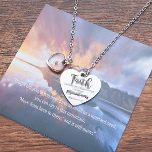 <span class=keywords><strong>Collana</strong></span> <span class=keywords><strong>con</strong></span> Cuore di Semi di Senape in Acciaio Inossidabile Placcato Oro Vero, Gioiello di Incoraggiamento e Fede per Donne, Resistente all'Ossidazione - Product Image 4