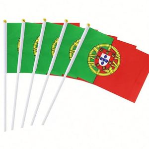 Drapeau national du Portugal, 14x21cm, 100% polyester, petit drapeau à main, mini drapeau, décoration de fête - Product Image 5