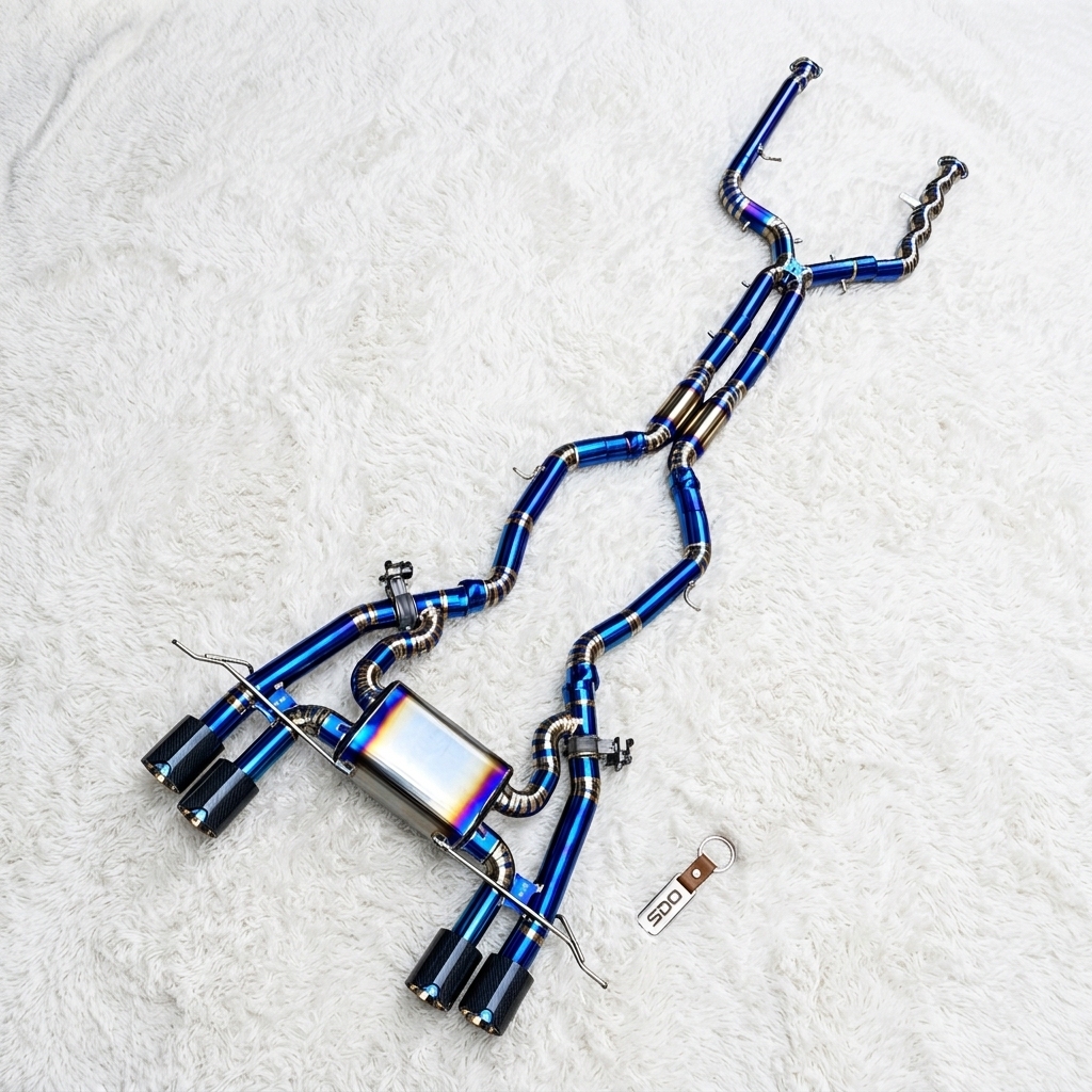 VantaFlow Racing Titanium Exhaust for BMW M2 G87 3.0T 2023+ Burnt Blue Performance Valvetronic Muffler with Quad Carbon Tips