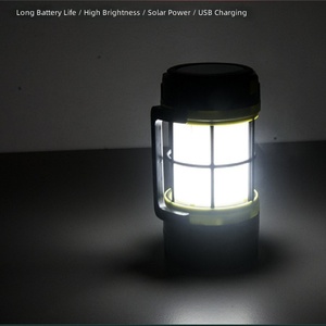 TANJE 910 Rot-Weiße LED-Leuchte Outdoor-Notlampe Mehrfach-Dimmfunktion Solar-Betrieben USB-Aufladung Camping- & Wanderlampe - Product Image 5