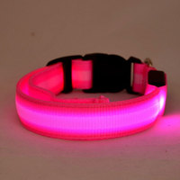 Collier lumineux LED scintillant en Polyester pour chien, lampe réglable, brille le cou de votre animal de compagnie, adapté au chiot, chat, accessoire pour animaux domestiques