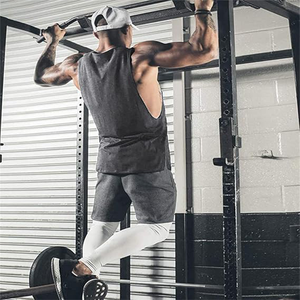 Customized <strong>Men</strong> Workout Tank Top Gym Bodybuilding <strong>Sleeveless</strong> Muscle Large Arm Holes Woven Quick Dry Spandex/Cotton Prevent <strong>Tshirt</strong> - Product Image 3