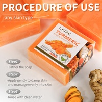 Jabón Artesanal de Cúrcuma Natural con Ácido Kójico para Eliminar Manchas Oscuras, Aclarar y Blanquear la Piel, Vitamina C y Colágeno